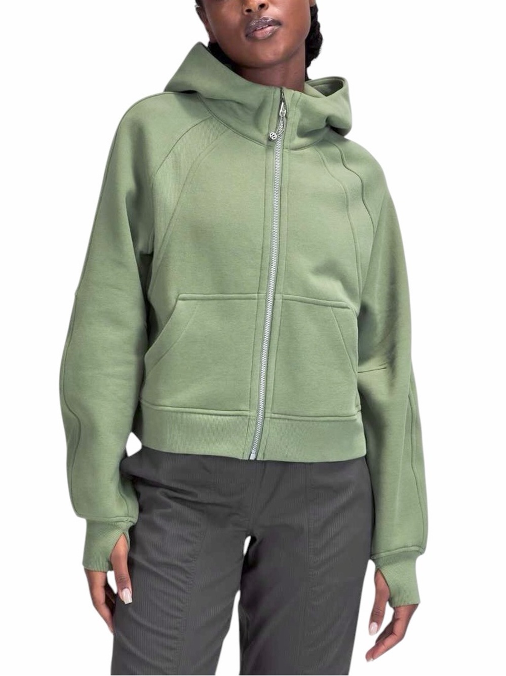 Lululemon Scuba Oversized Full Zip Hoodie Green Cotton Fleece Sz M/L